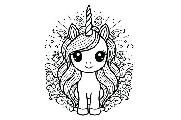 Download Cartoon Unicorn Cute Mandala Drawing - Drawing Collection