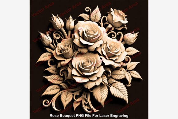 Download Rose Bouquet Laser Engraving File, PNG - Engraving Collection