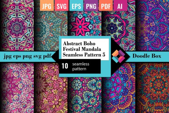 Download Abstract Boho Festival Mandala Pattern 5 - Premium Bundle