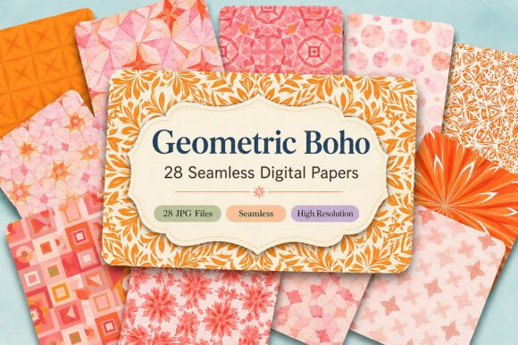Download Geometric Boho Digital Patterns - Patterns Collection