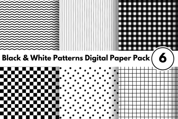 Download Black and White Patterns Digital Paper - Patterns Collection