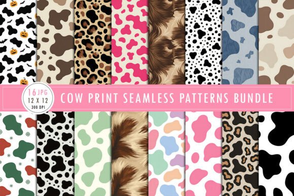 Download Cow Print Seamless Patterns Bundle - Premium Resources