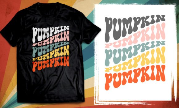 Download Pumpkin Vintage Color Word Warp T Shirt - Premium Resources