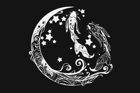 Download Koi with Moon Mandala | Drawing #160 - Drawing Collection