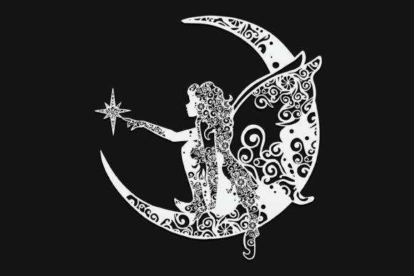 Download Fairy on Moon Mandala | Drawing #39 - Drawing Collection